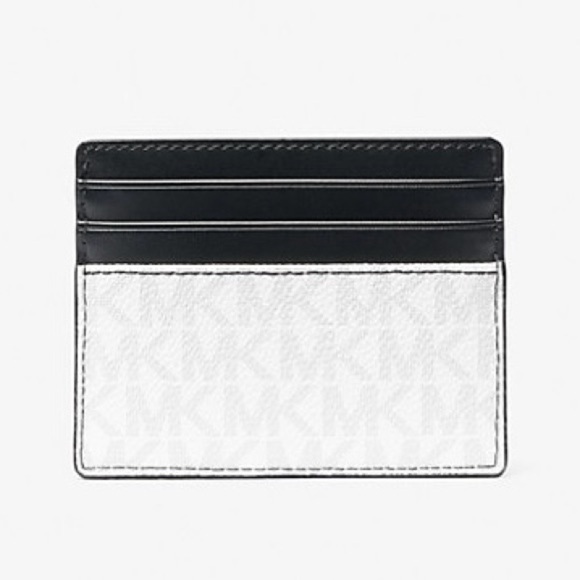 Michael Kors Cooper Graphic Logo Tall Card Case, Black and White - Picture 2 of 3